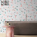 Elegant mediterranean terrazzo vinyl sticker to decorate floor and wooden furntiure