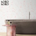 Pink terrazzo textures printing to decorate bathroom walls with vinyl sticker