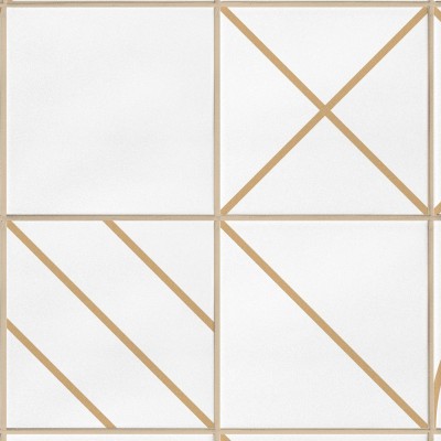 Bauhaus geometry camel tiles - Washable vinyl self-adhesive details texture