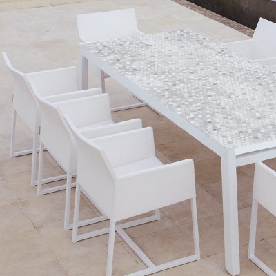 Stone penny mosaic - Washable vinyl self-adhesive for furniture table terrace