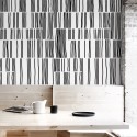 Overlap - pattern black and white self-adhesive Eco-friendly PVC-free. style nordic