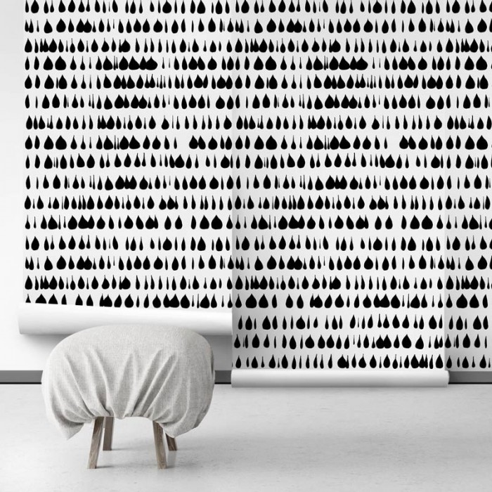 Drops - papel pared autoadhesivo ecológico sin pvc. decoración paredes nórdicas