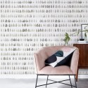 Drops 2 - pattern drops are warm grey over beige background - self-adhesive Eco-friendly PVC-free