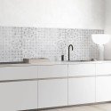 Worn hydraulic tiles - self-adhesive washable opaque venial for walls kitchen