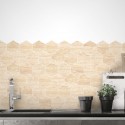 Hexagonal wood tiles scandinavia white joints - Washable vinyl self-adhesive for kitchen backslash, furniture, bathroom floor