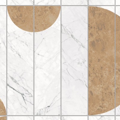 Vertical tiles Art Deco Marble - Washable vinyl self-adhesive opaque for walls and floor. Backslash kitchen walls tiles