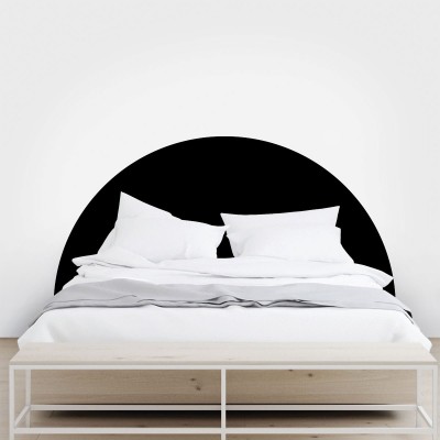 Headboard semicircle black - Washable self-adhesive vynil for furniture and walls