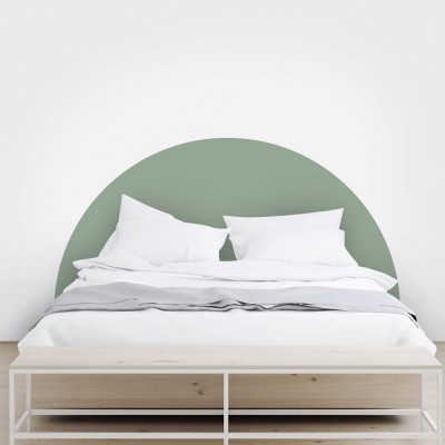 Headboard semicircle pale green - Washable self-adhesive vynil for furniture and walls