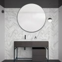 Carrara marble herringbone tiles white joints - Washable vinyl self-adhesive for tiles walls bathroom