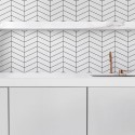 Umbria tip tiles white marble black board- Washable vinyl self-adhesive opaque for walls kitchen blackslash
