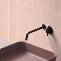 Vertical pink tiles white joints- Washable vinyl self-adhesive opaque for floor and walls bathroom
