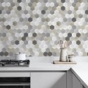 Vinyl of ceramic hexagons pattern to decorate kitchen walls