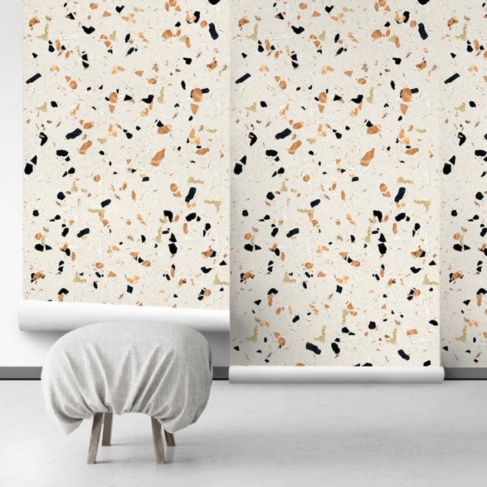 Warm Terrazzo - Self-Adhesive eco-friendly PVC-free wallpaper . DIY Walls halls, salon, living, bedroom