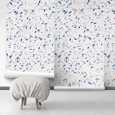Cold Terrazzo - Self-Adhesive eco-friendly PVC-free wallpaper . DIY Walls halls, salon, living, bedroom