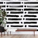 Brush lineal dots- self-adhesive free pvc ecological. Wabisabi, natural, raw, bedroom, hall, salon. Lines black background white