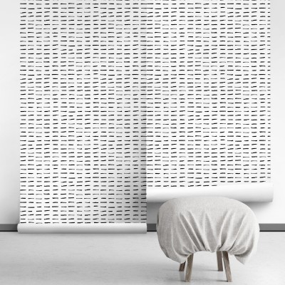 - self-adhesive free pvc ecological. norEtnic, mudcloth, bedroom, hall, salon. Lines black background white