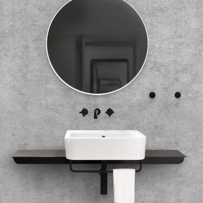 Cemento industrial nórdico - vinilo lavable autoadhesivo opaco para paredes azulejos y muebles de baño aseos lavabos, lokoloko