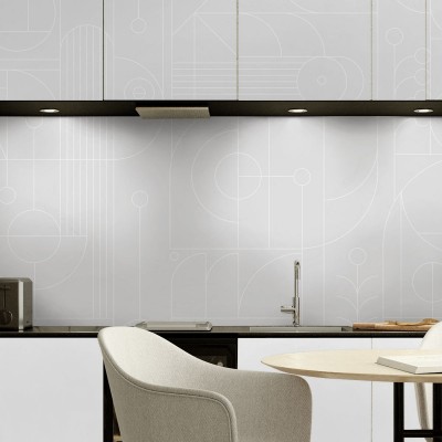 Line 1 - Washable vinyl self-adhesive mural for walls tiles backslash and kitchen furniture