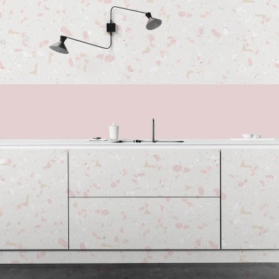Light pink terrazzo - opaque washable self-adhesive vinyl for walls kitchens tables countertops flooring furniture lokoloko