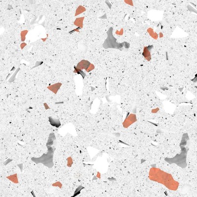 Terrazzo orange and gray - washable opaque laminated vinyl for kitchens walls floors