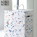 Cold terrazzo - laminated opaque self-adhesive washable vinyl for pompadour kitchens bathrooms toilets doors