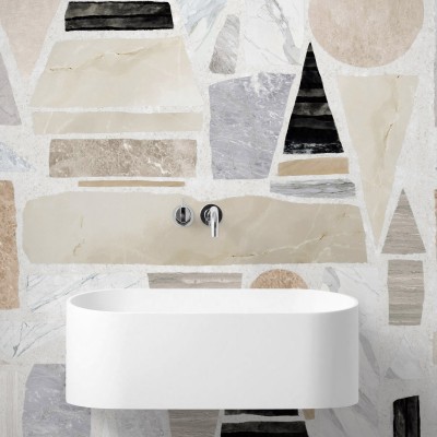 Terrazzo Big 2 - washable self-adhesive vinyl for bathroom wc walls floors kitchen lokoloko