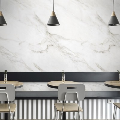  White Carrara marble - opaque washable self-adhesive vinyl for furniture walls floors cafes kitchens bathrooms toilets