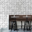 Bauhaus geometry black tiles - ECO Wall Paper self-adhesive free pvc ecological. Hall, living, bedroom