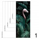 Paradiso - Piece 1 - Flamingos, plants, vegetal mural. Selfadhesive vinyl for wall decor.