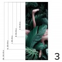 Paradiso - Piece 3 - Flamingos, plants, vegetal mural. Selfadhesive vinyl for wall decor.