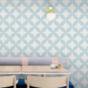 Danish blue circles mosaic washable self-adhesive vinyl for furniture walls floors geometric detail lokoloko