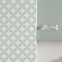 Serene mint circles mosaic washable self adhesive vinyl for floor walls furniture modern geometric lokoloko
