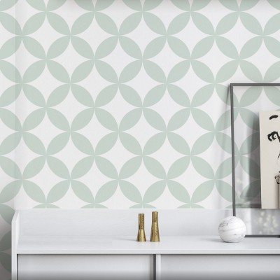 Serene mint circles mosaic washable self adhesive vinyl for floor walls furniture modern geometric lokoloko