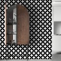 Black circles mosaic geometric washable self-adhesive vinyl for floors walls furniture kitchens bedrooms lokoloko