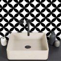 Black circles mosaic geometric washable self-adhesive vinyl for floors walls furniture kitchens bedrooms bathroom lokoloko