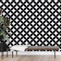 Black circles mosaic washable self-adhesive vinyl for floors walls furniture living rooms living rooms corridors lokoloko