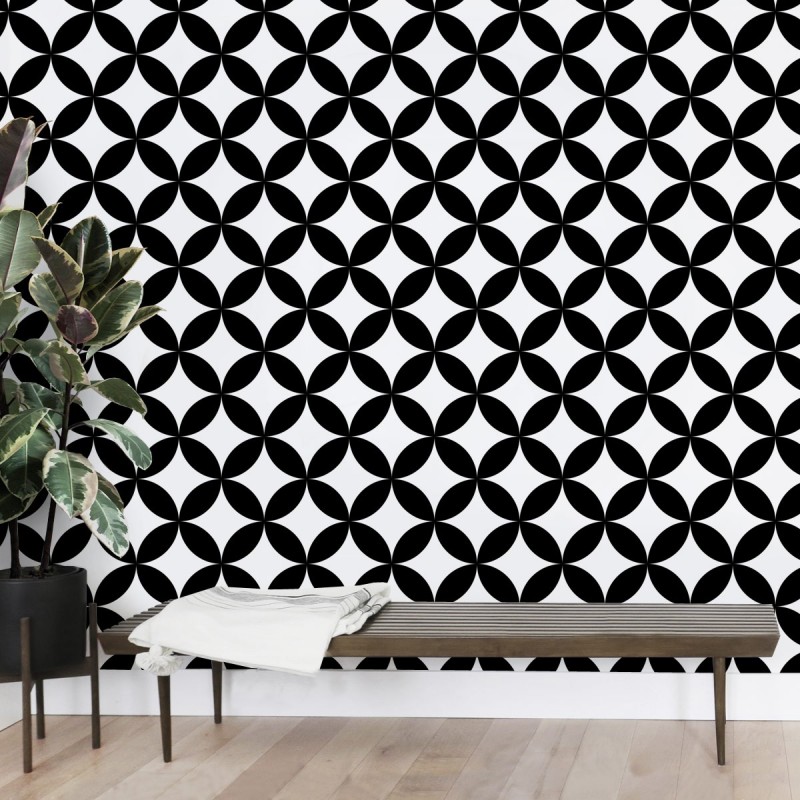 Mosaico de círculos negros - Vinilo para muebles, suelos y paredes