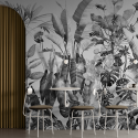 Tropicalia Black & white - Vinyl Wall Mural self-adhesive eco pvc free vynil for walls and furniture restaurants lokoloko