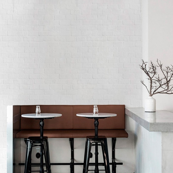Ladrillo Blanco -  - papel pared pintado autoadhesivo sinpvc ecologico recibidor  salon minimal industrial lokoloko