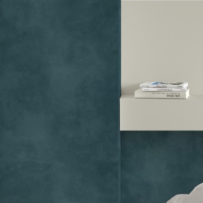 Dark turquoise concrete - Self-adhesive eco-friendly PVC-free wallpaper for living rooms bedrooms halls corridors lokoloko 