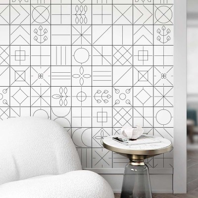 Vasili 1 - eco-friendly pvcfree self-adhesive wallpaper livingroom hall minimal japandi lokoloko