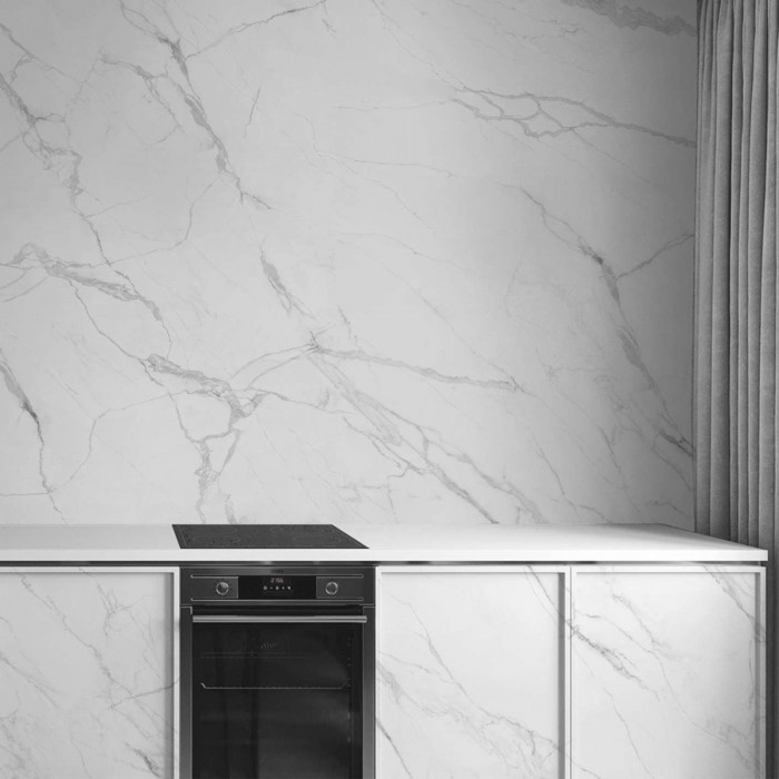 Mármol Blanco Calacatta - Vinilo lavable autoadhesivo opaco para paredes, muebles y suelos en banos aseos  cocinas. Lokoloko