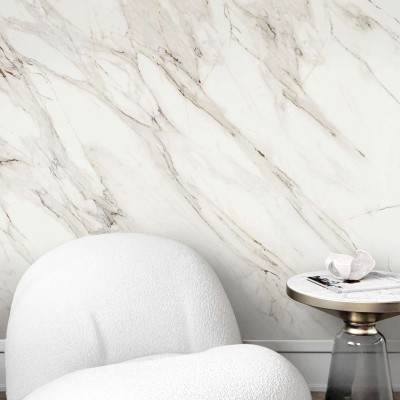 Gold Marble Calacatta - washable opaque self-adhesive vinyl for walls tiles, furniture and floor bathroom and kitchen Lokoloko
