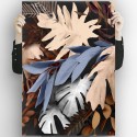 Bohemia 4 poster - author's design mural flowers and branches eucalyptus and monsteras earth, blue and light gray lokoloko