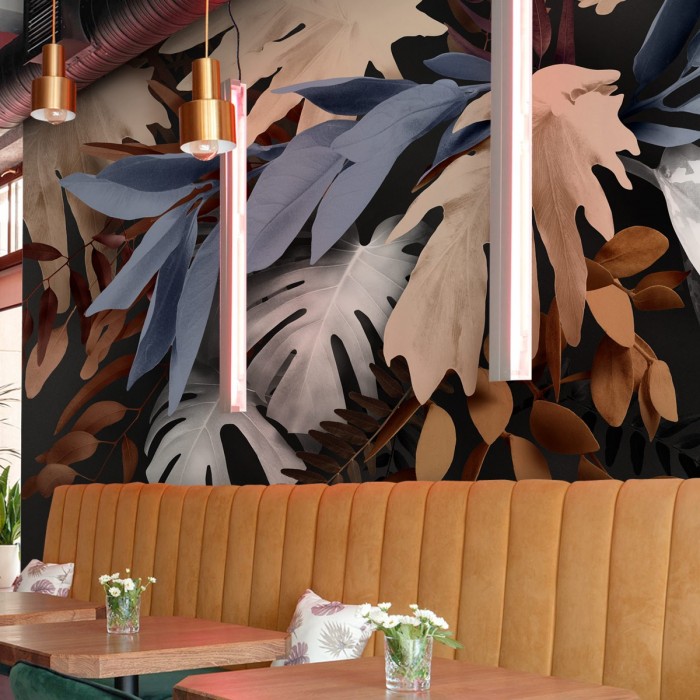 Bohemia - Mural de Vinilo lavable autoadhesivo con tintas ecologicas para restaurantes locales. Floral lokoloko