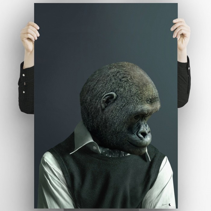 Gorilla model 2-poster-washable-high-quality-for-interior-exterior-decoration-modern-original-lokoloko