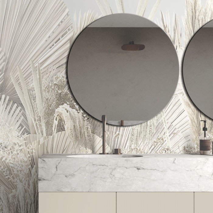Ibiza - Self-adhesive washable vinyl mural for walls bathroom tiles sink, showers or bathtubs, sheets warm minimalism