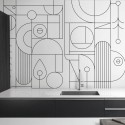 line black and white - self-adhesive washable vinyl for kitchen walls, tiles, fronts, bars, lokoloko geometry
