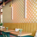 mosaic of yellow circles washable self-adhesive vinyl furniture walls kitchens toilets doors restaurants interiors