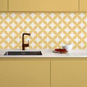 mosaic of yellow circles washable self-adhesive vinyl furniture walls kitchens cabinets interiors